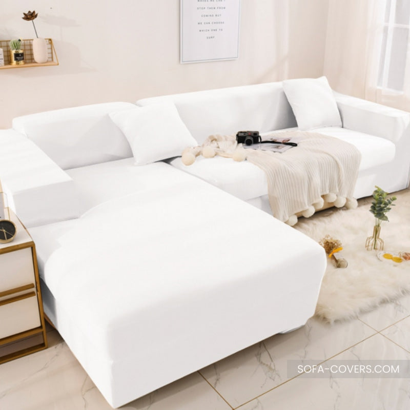 White sectional couch covers