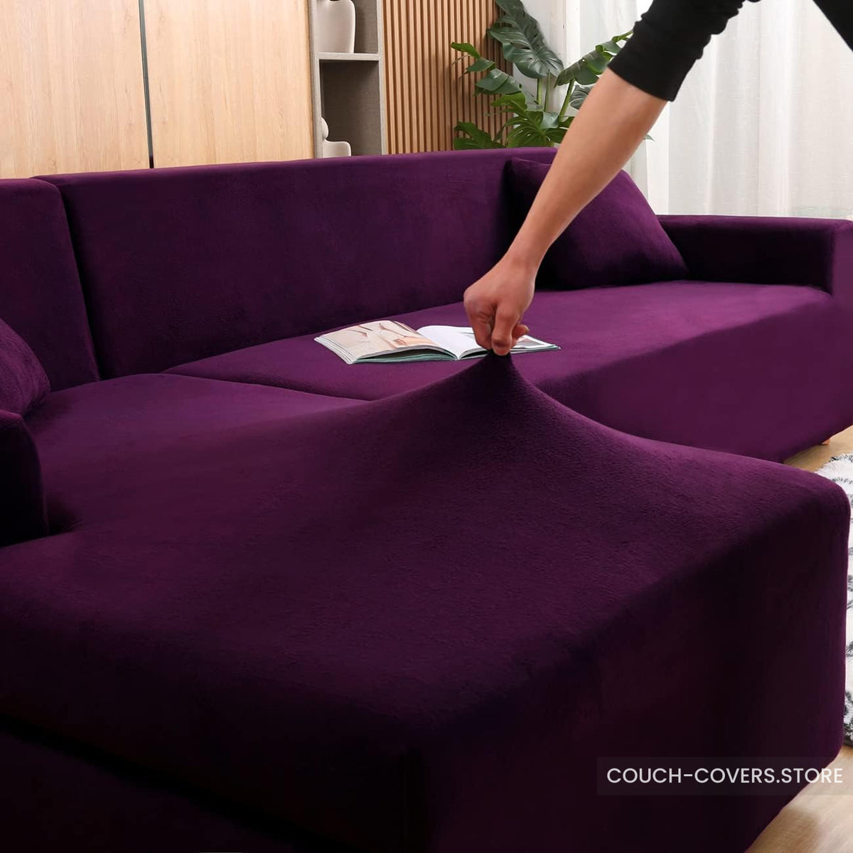 Dark Purple Couch Cover