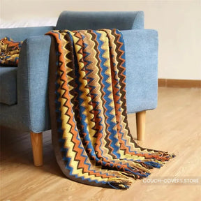 Knitted Couch Throw 130*230cm / Gold