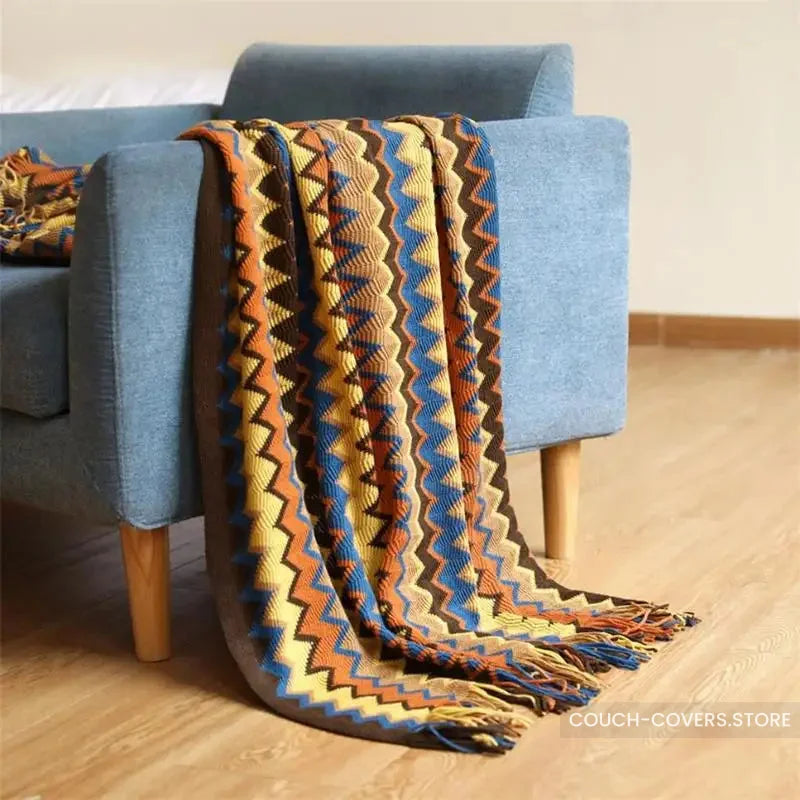 Knitted Couch Throw 130*230cm / Gold