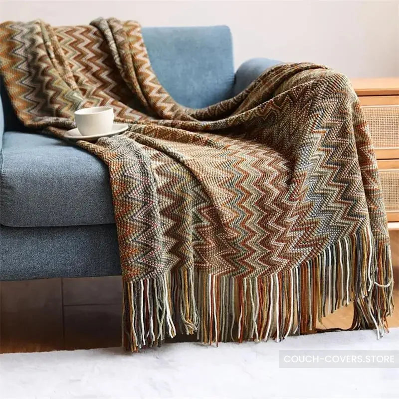 Knitted Couch Throw 130*230cm / Yellow