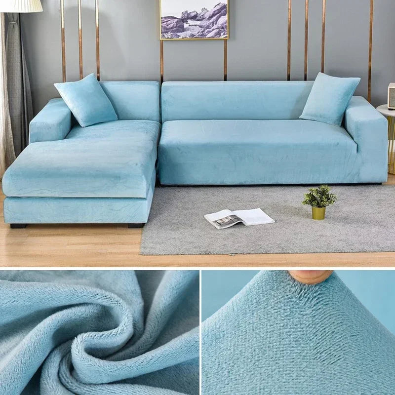 Light Blue Velvet Couch Covers