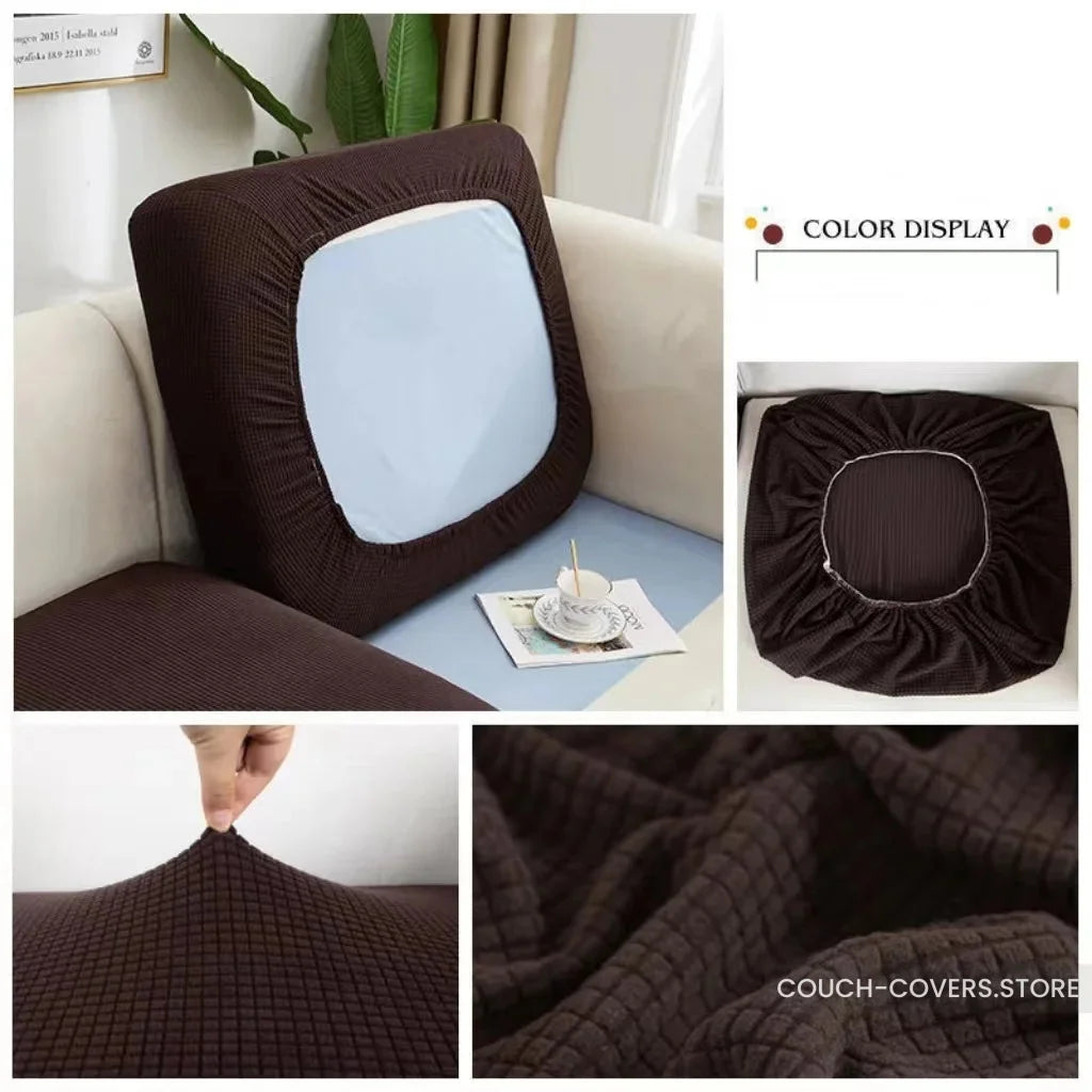 Stretch Couch Cushion Covers Brown / Normal (S)