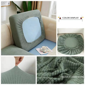 Stretch Couch Cushion Covers Green / Normal (S)