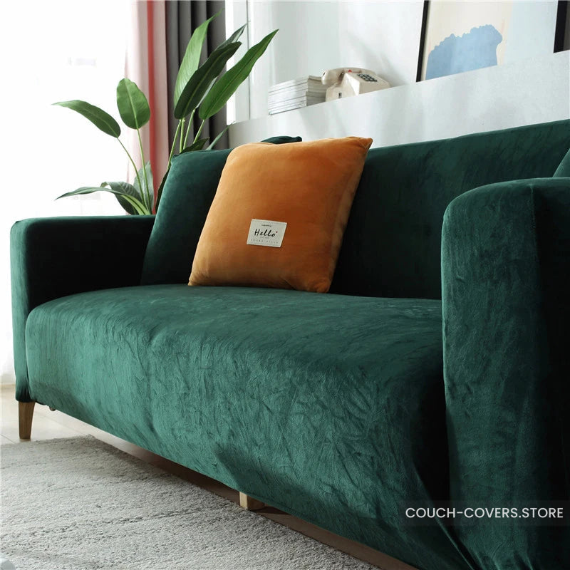 Velvet emerald couch cover