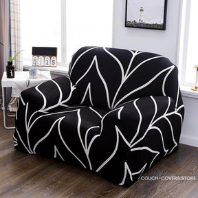 Black and white loveseat cover