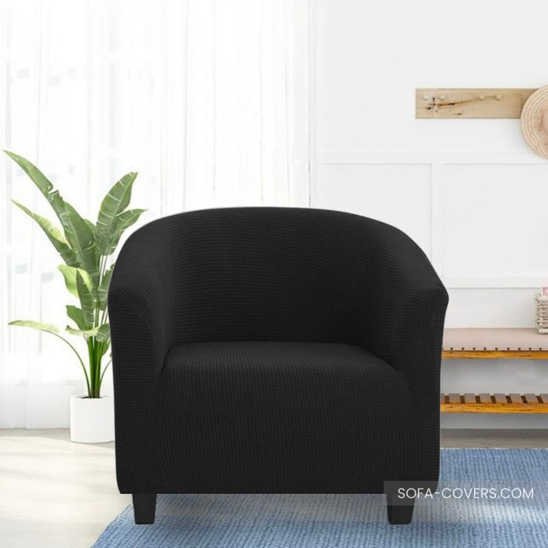 Black club chair slipcover