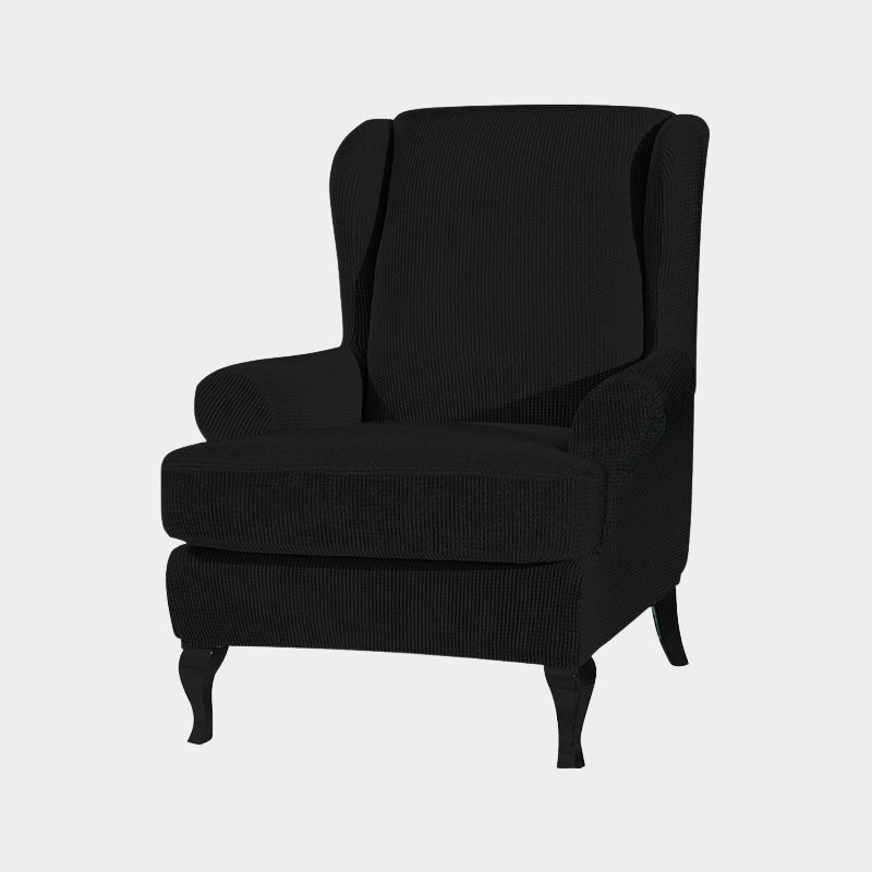 Black wingback chair cover