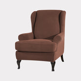 Brown wingback chair cover