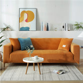 Burnt orange velvet couch cover