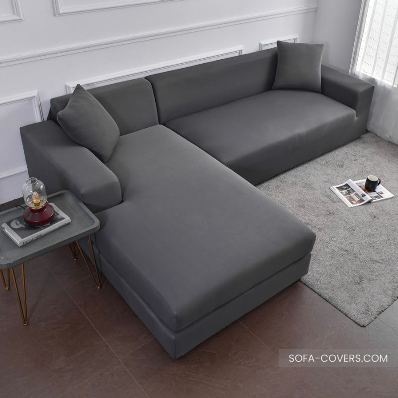 Dark grey couch cover sectional