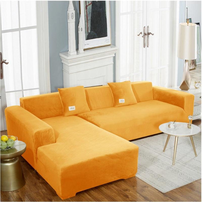 Gold velvet couch cover