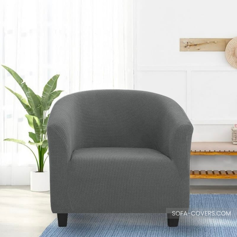 Gray club chair slipcover