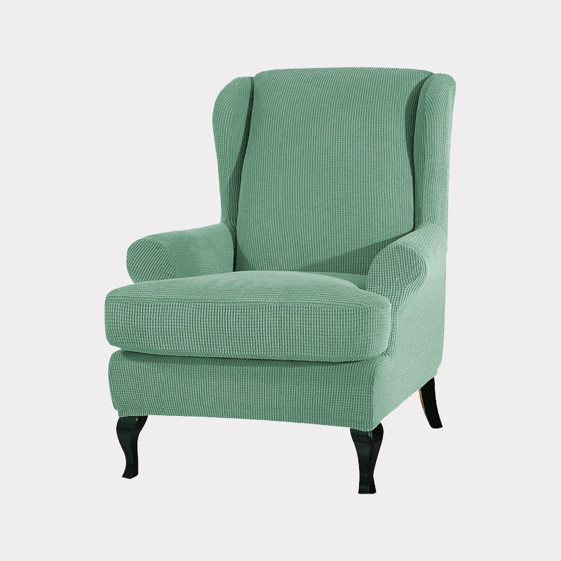 Green wingback chair cover