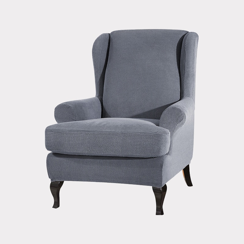 Grey wingback chair cover