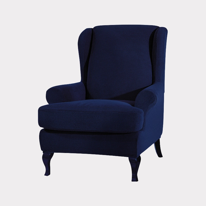 Navy blue wingback chair cover