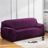 Purple velvet couch cover