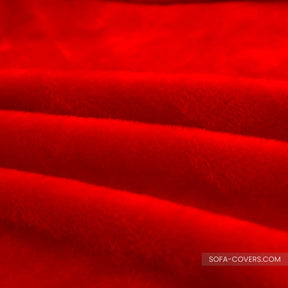 Red velvet couch cover