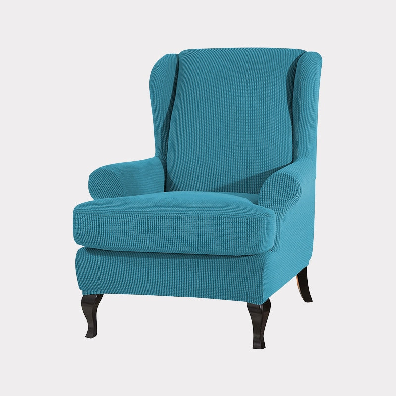 Teal wingback chair cover