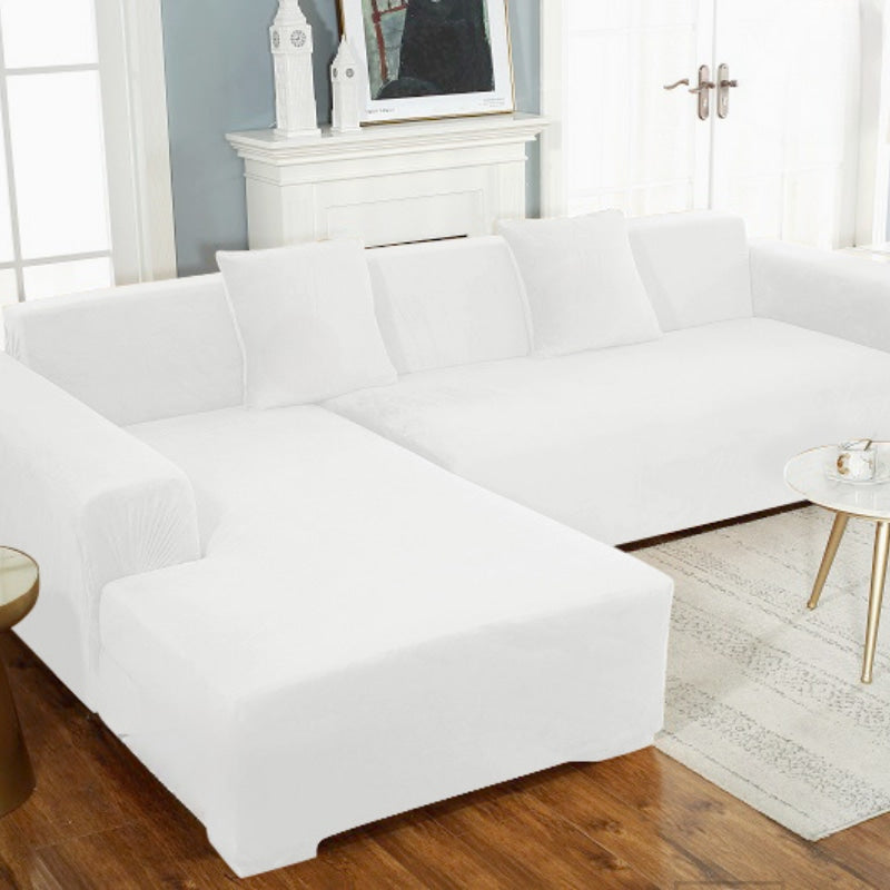 White velvet couch cover